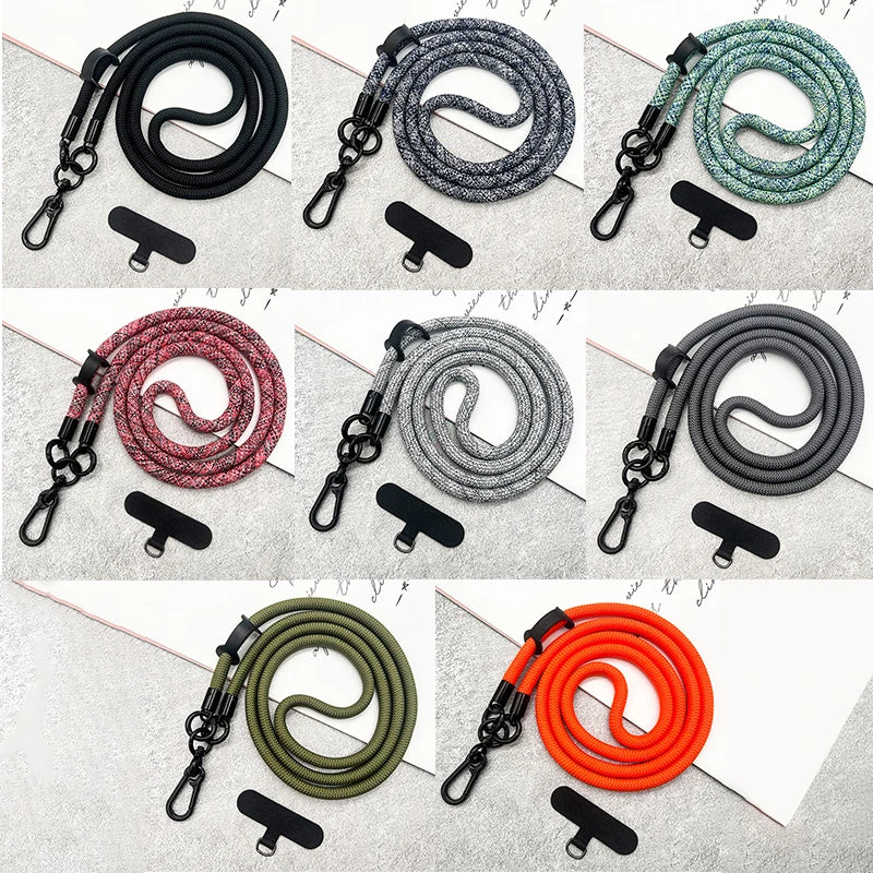 1pcs Universal 120CM Crossbody Lanyard Strap Chain For Phone Case Cover Sport Climbing Colorful Nylon Single Cord Rope Vue