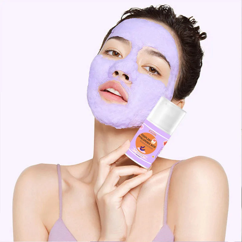 Eggplant Solid Cleansing Mask Smear Type Mud Film Deep Cleansing Face Skin Oil Control Moisturize Shrink Pores Beauty Skin Care Vue