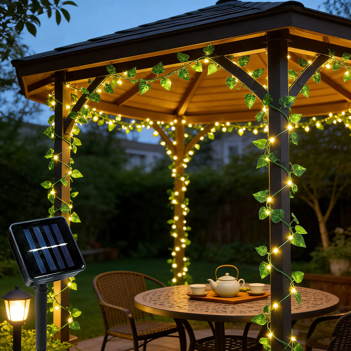 Hanging Pothos Green Vine LED Fairy Lights, Artificial Plant Decor String Lights for Desk Shelf Bedroom Wall Party Indoor Decor Vue
