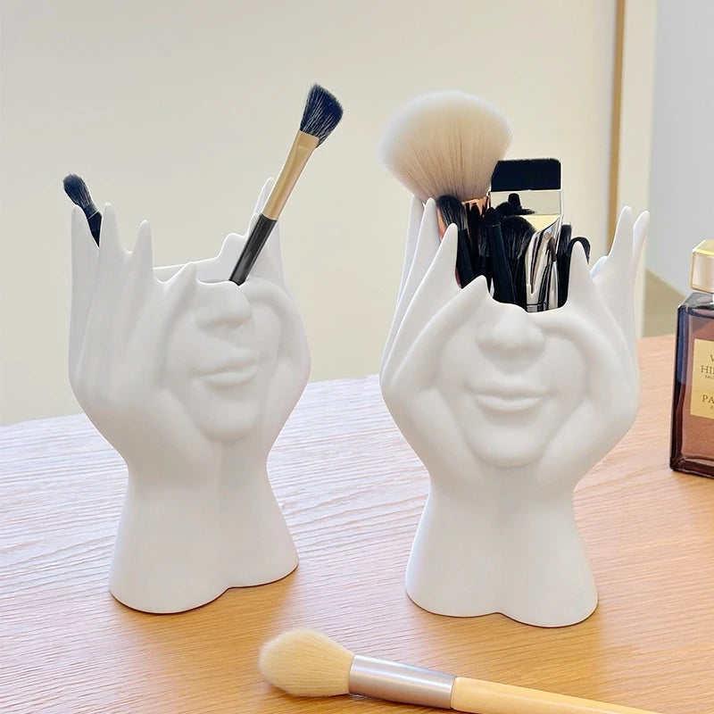 Desktop Cosmetic Brush & Pen Holder Storage Rack – Set of 2 Desktop Organizer Vue