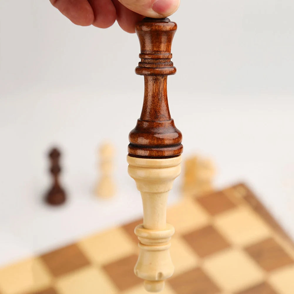 29x29cm 3 in 1 Chess Chekers Backgammon Developing Strategic Thinking Chess Wooden Set Best Gifts Wood Board Game for Boys Girls Vue