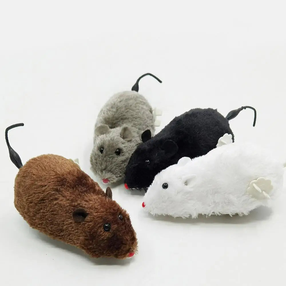 ABS Moving Mouse Cat Toy Moving Plush Cat Toys In Mouse Shape Interactive Decorative Cat Chasing Toys Funny Kitten Stuffed Toy Vue 1pcs Random color