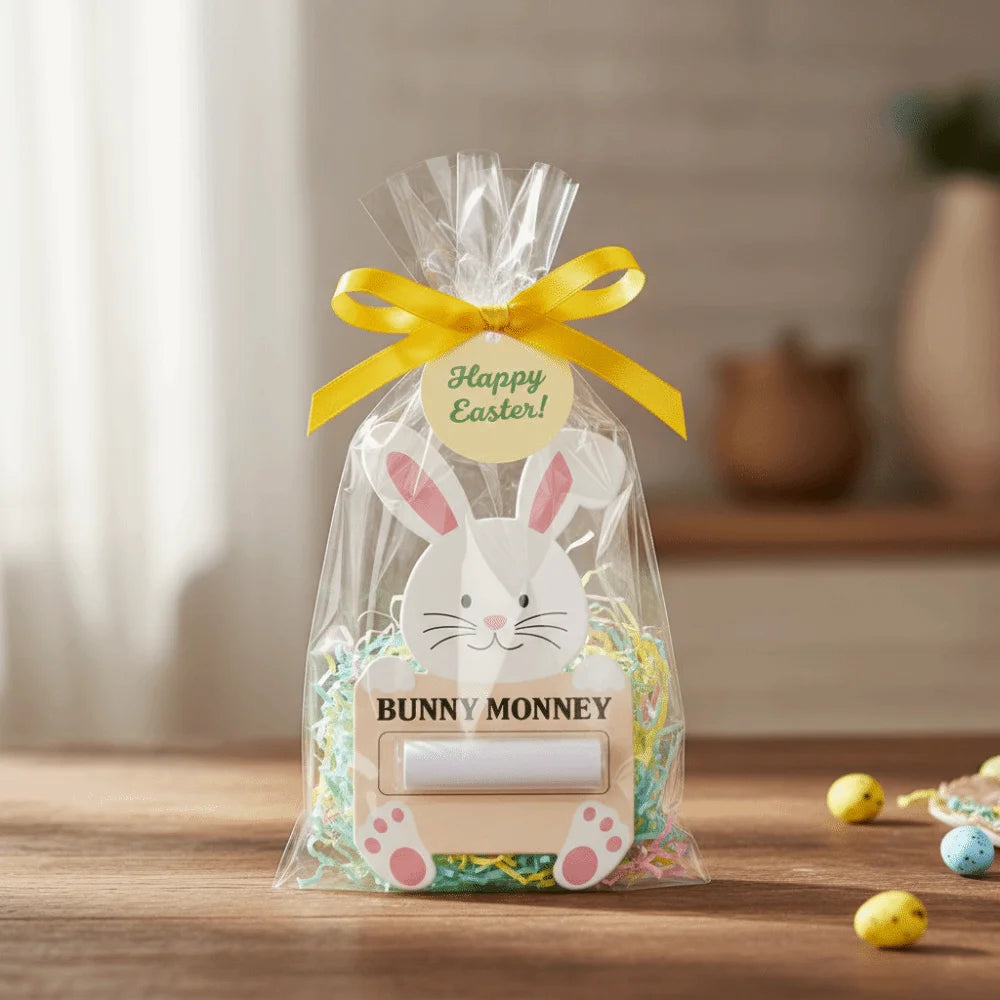 6PCS/SET Cute Cartoon Easter Cash Holder Funny Portable Bunny Banknote Card Decorative Gift Card Holder Holiday Party Vue