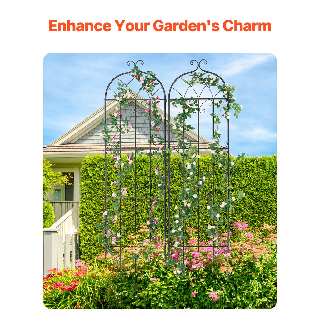 Rustproof Metal Garden Trellis for Climbing Plants 87x20in 2pk Garden Plant Trellis Vue