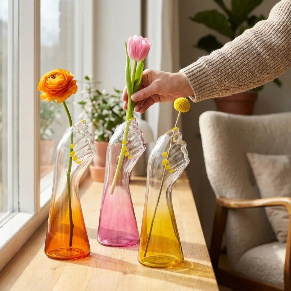 Transparent Hydroponic Glass Vase Unique Plant Pot Flower Arrangement Vase Decorative Handmade Flower Container Home Decor Vue