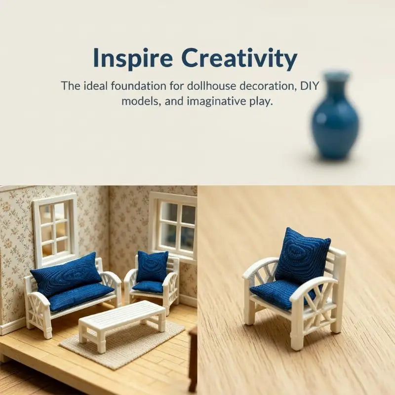 1 Set Living Room Furniture Pretend Play Toy New 1:12 Dollhouse Simulation Sofa Model Mini Small Chair Kit Vue