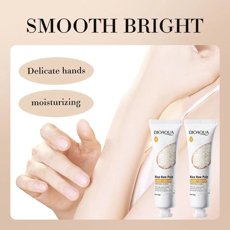 Rice Raw Pulp Hand Cream, Moisturizes and Replenishes Moisture, Cares for the Hands, Helps Improve Dry and Rough Skin, and Makes the Hands Soft, Delicate, and Smooth. Vue