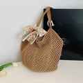Large Capacity Woven Bag Women's Shoulder Bags Casual Straw Wicker Woven Ladies Handmade Summer Beach Tote Messenger Bag Vue A1