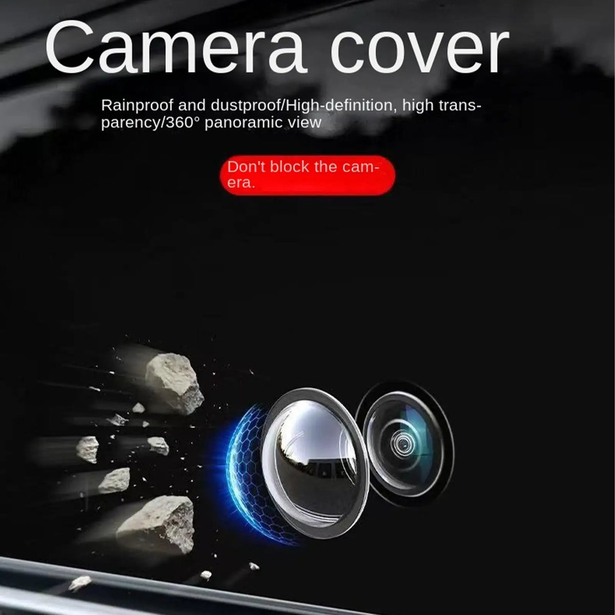 1 Pair Car Front Camera Lens Cover High Transparency Lens Protector for Drivers Road Trips City Touring Daily Commuting Vue