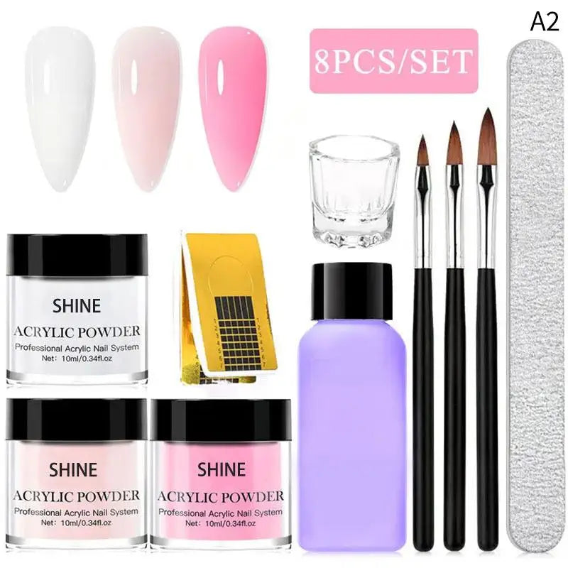 Acrylic Powder Nail System Clear Nude Pink Monomer Liquid Brush Nails Vue A2