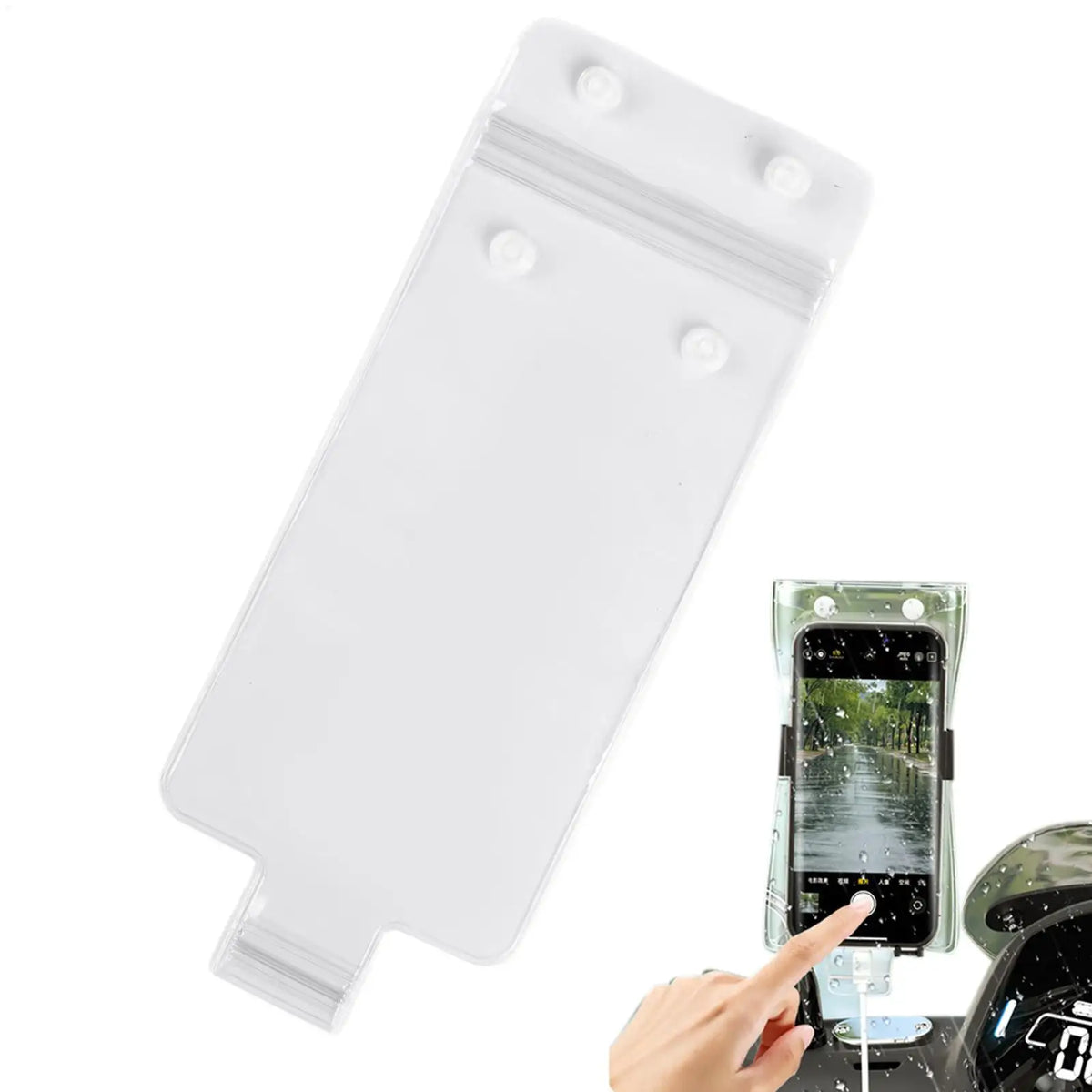 PVC Rainproof Clear Handlebar Cell Phone Bag Sealed Touchscreen Phone Bag for Motorcycle Bicycle Scooter Navigation Calls GPS Vue