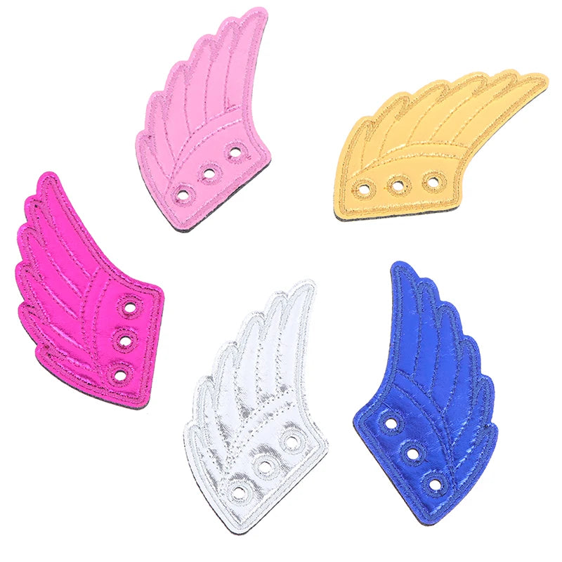 1 Pair Kids Foils Shoes Sneaker Angel Wing Girls Boys Clothing Decor DIY Accessories Vue