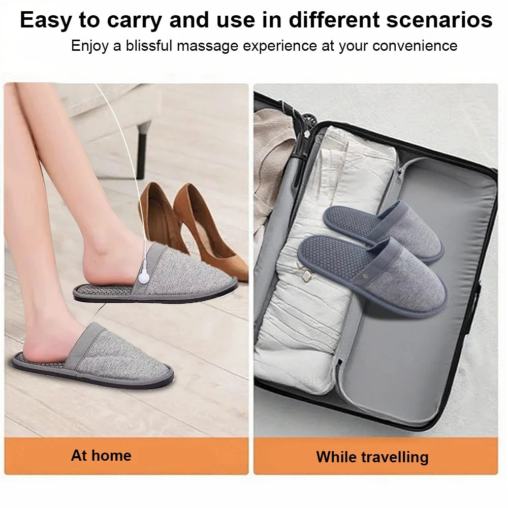 EMS Foot Massager Slippers Electric Feet Massage Shoes with Remote Control Pulse Muscle Stimulator Foot Massager to Relieve Pain Vue
