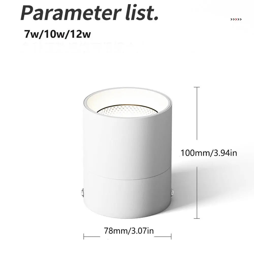 Adjustable Angle Led Spotlight Surface Mounted Foldable Led Down Light Energy Saving Anti glare Downlight Livingroom Vue