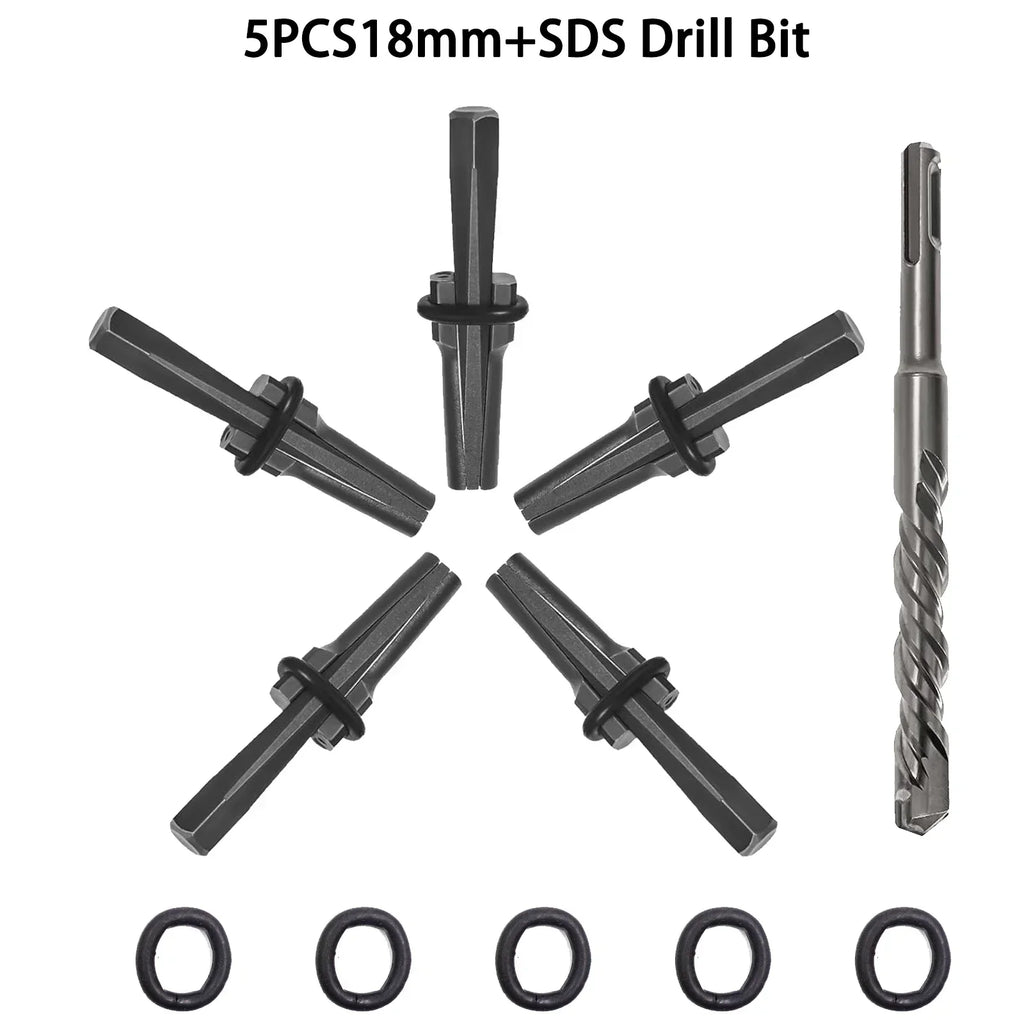 16mm Rock Splitting Wedge & Feather Shim Set + SDS Drill Bit Stone Splitting Tools Vue