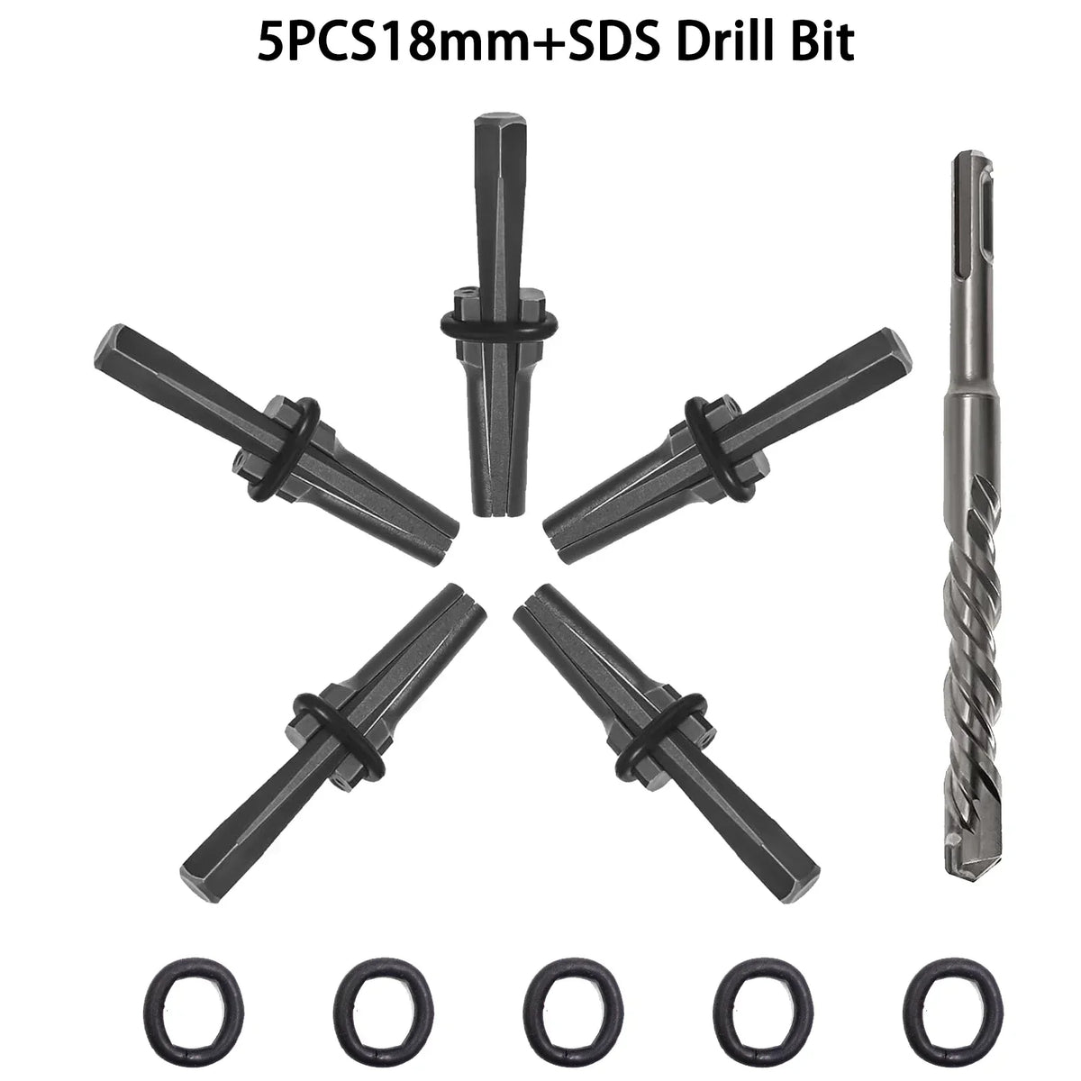16mm Rock Splitting Wedge & Feather Shim Set + SDS Drill Bit Stone Splitting Tools Vue