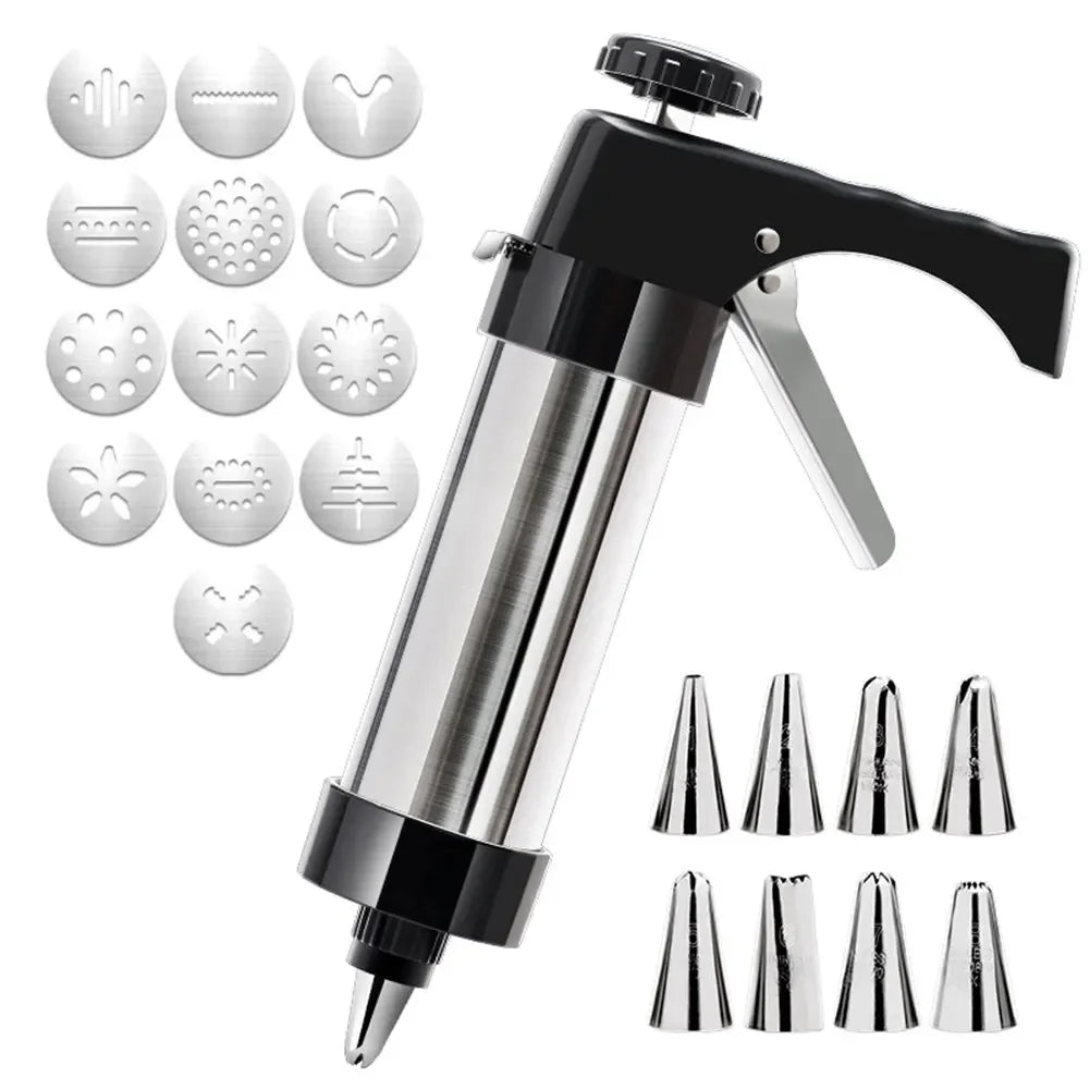 Cookie Press Gun Kit – 13 Discs & 8 Icing Nozzles Cookie Press Kit Vue 12PCS Set China Mainland