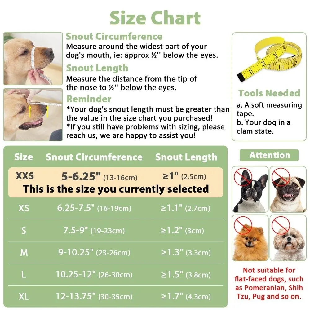 Anti Bite Dog Mesh Muzzle Breathable Prevent Barking Dog Mouth Guard Adjustable Soft Dog Mouth Cover Training Sessions Vue