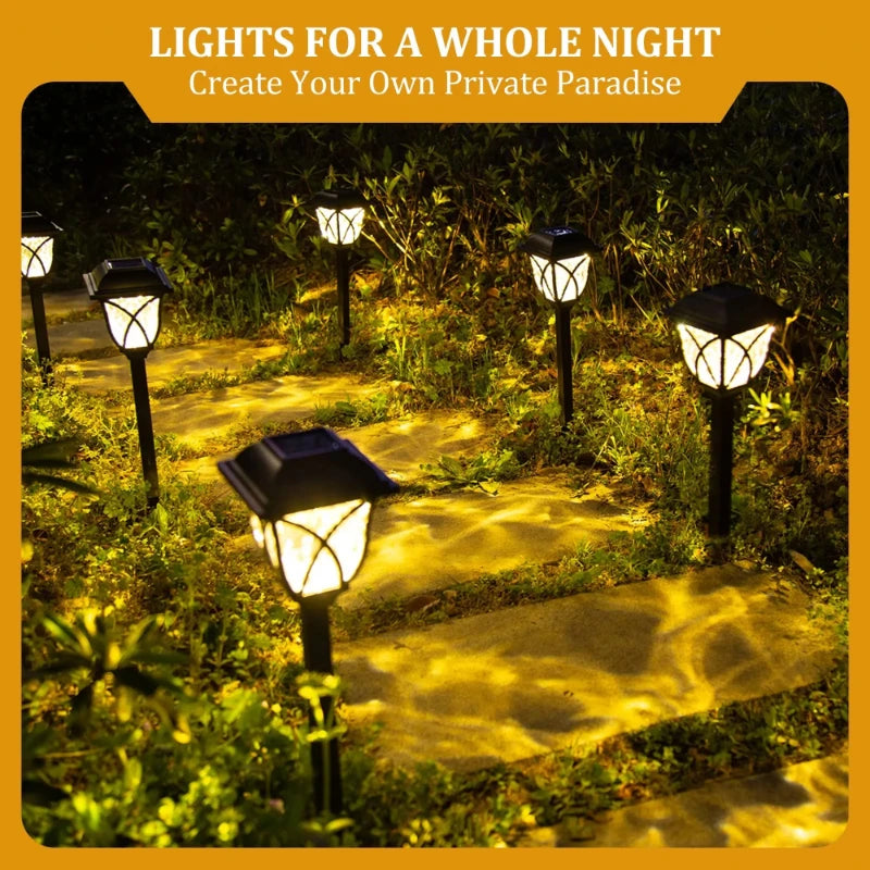 Led Solar Lawn Lights Outdoor Lamp Waterproof Warm Light Garden Courtyard for Walkway Path Villa Landscape Lights Vue