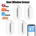 4pcs Zigbee Door Window Sensor Open Closed Detector Wireless Security Burglar For Tuya Smart Home Alarm Protection Need Gateway Vue 4 PCS