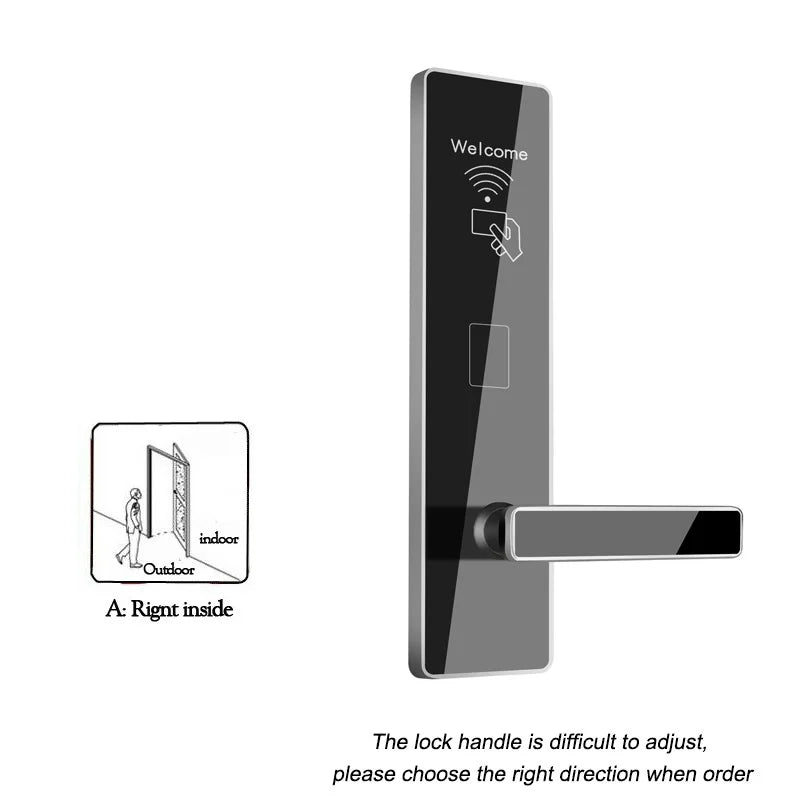 Professional Smart Electronic Manufacture Rfid Intelligent Management Software System RFID Hotel Door Lock Vue Silver right inside