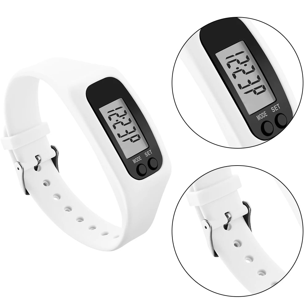 LED Pedometer Bracelet Wrist Calorie Counter Multi-Function Walking Running Pedometer Silicone Step Tracker for Outdoor Sports Vue