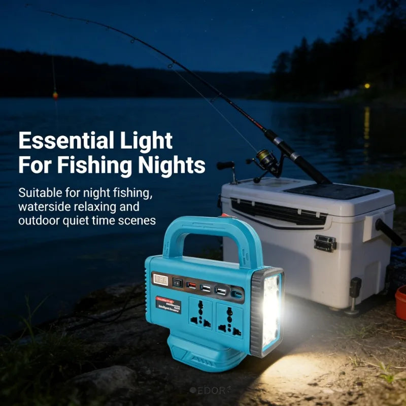 Portable Smart Inverter Multifunctional LED Inverter Compatible for Makita/Milwaukee 18V Li-ion Batteries with USB Type-C Port Vue