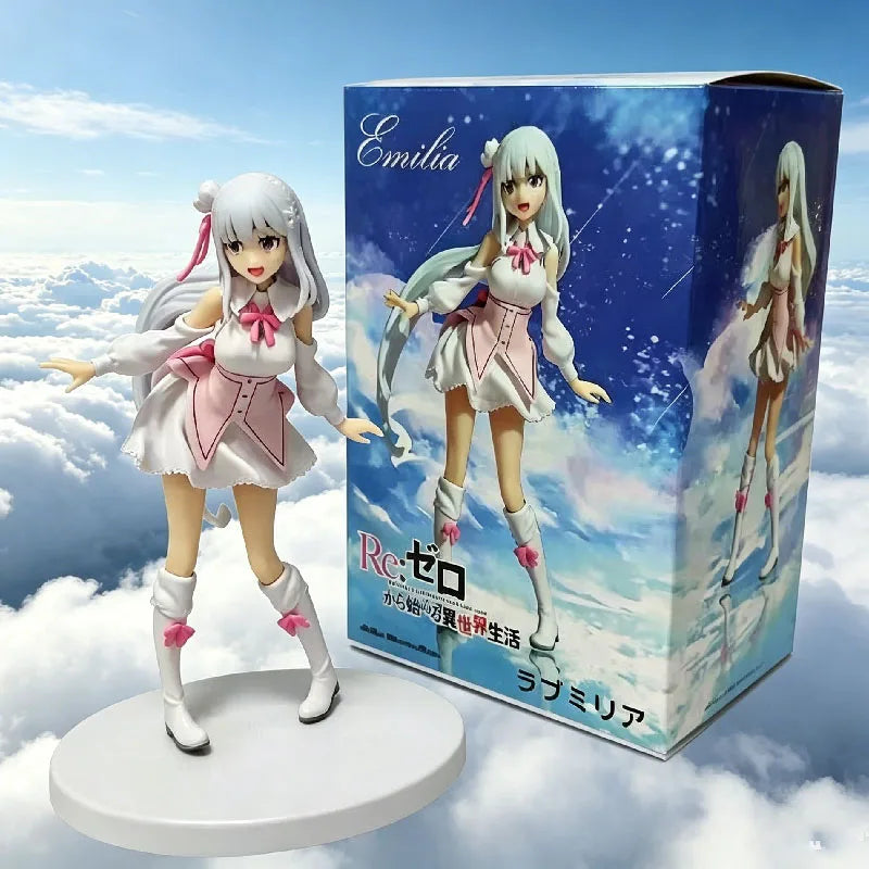 17cm Re: Zero Starting Life in Another World Anime action figure Emilia Action Figures Kawaii Goddess Collection Model toys Vue