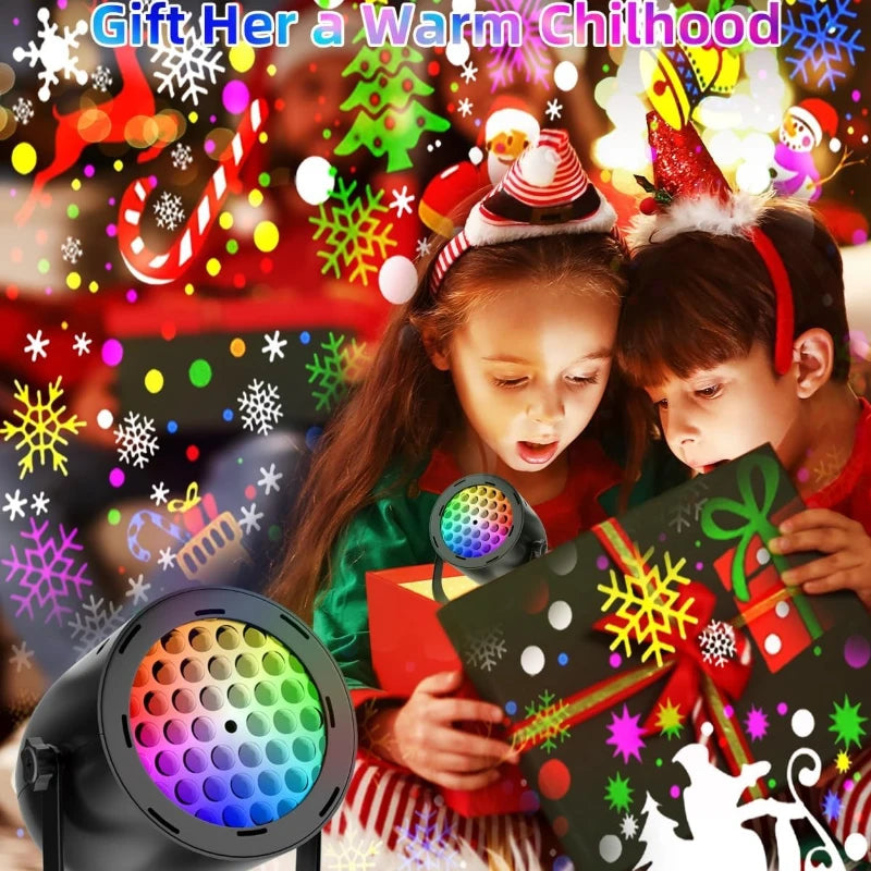 Christmas LED Projector Light, USB Powered Projection Lamp for Living Room Holiday Party New Year Decor Vue