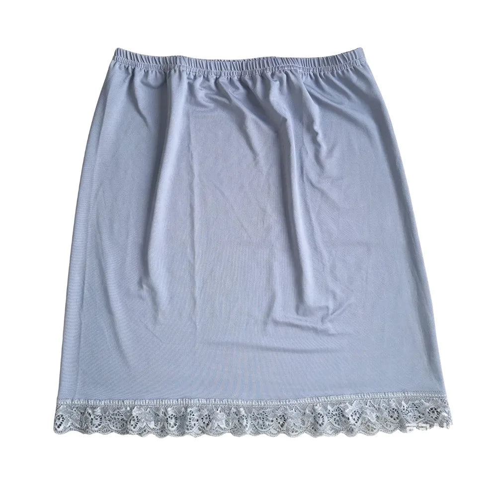 Lightweight Lace Inner Layer Slip Skirt Soft Loose Fit Women Vue One Size Grey Lace 40cm