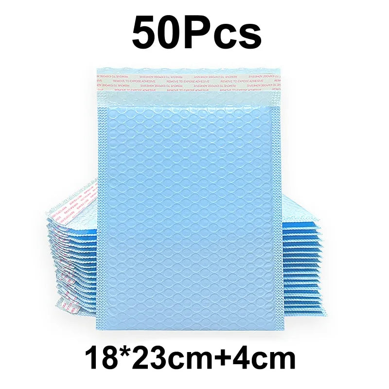 50Pcs Bubble Envelope Self Seal Blue Shipping Packaging Packing Bag Small Business Supplies Mailer Delivery Package Bags Office Vue