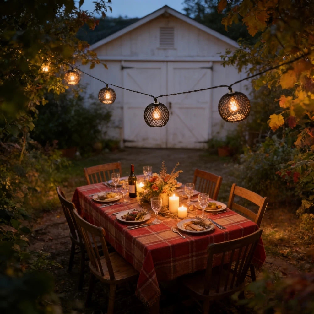 1PC 5M10LED/8M20LED Solar Powered Metal Mesh Globe String Lights Waterproof LED Outdoor Patio Garden Backyard Bistro Decor Vue