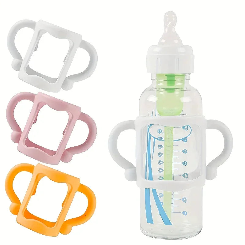 Easy Grip Handle vvocci Silicone Bottle Handle For Narrow Baby Bottles Can Accommodate Most Bottles - BPA-free Soft Silicone Vue