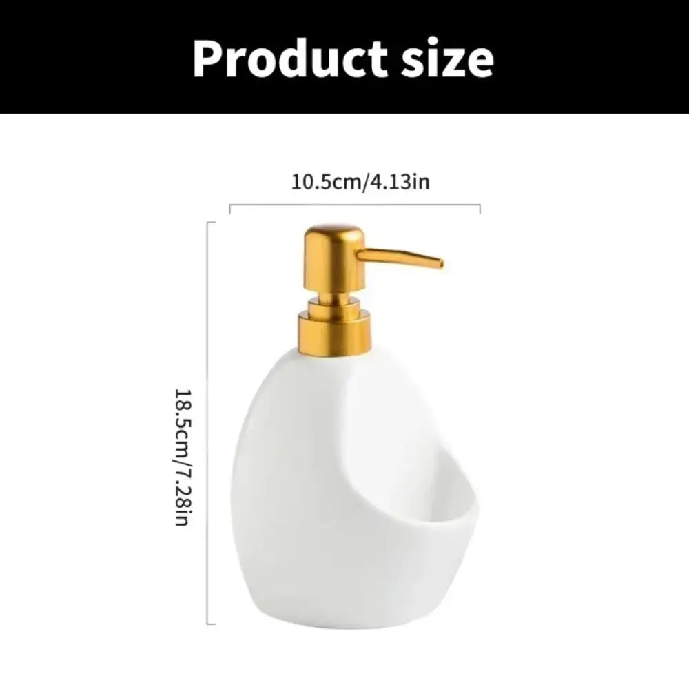 Press Pump Ceramic Lotion Bottle With Sponge Holder Refillable Bathroom Soap Dispenser Empty 480ml Capacity Bath Lotion Pump Jar Vue