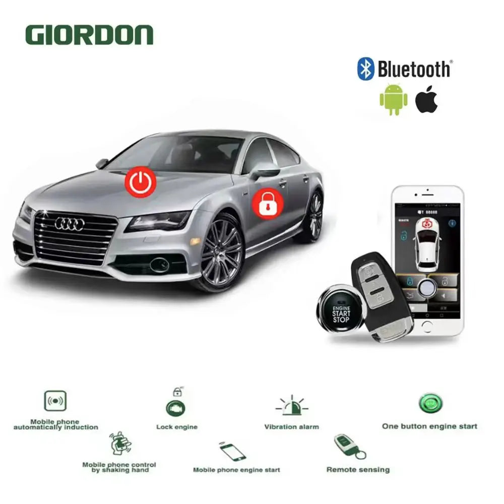 Universal car accessories Keyless Entry Comfort System PKE APP Phone Remote Start Car Engine Car Alarm Push 2024 version Vue Default Title