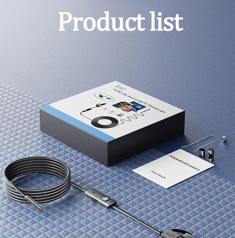 OBAME 7mm HD Borescope Inspection Camera USB-C Android PC Borescope Inspection Camera Vue 7mm soft cable 2m
