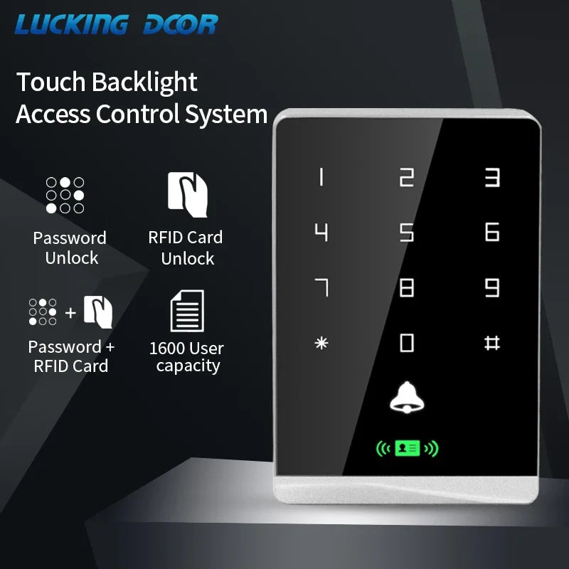 Access Control Card Reader 125Khz RFID Touch Backlight retardant Key Panel Access Control system Smart Lock Keypad Door Opener Vue
