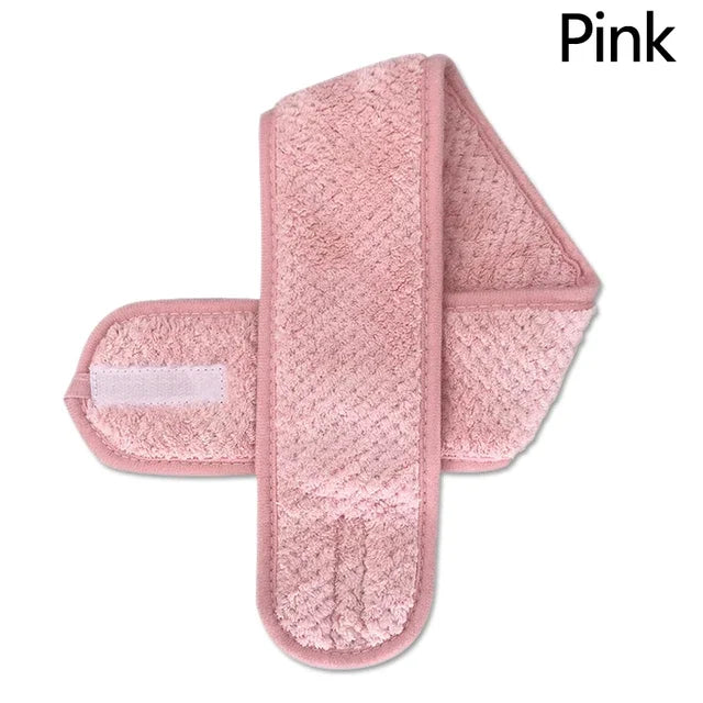 Accessories Hairband Adjustable Wide Make Up Non Slip Yoga Spa Bath Shower Makeup Cosmetic Headband Women Wash Face Vue M123 Pink Size fits all