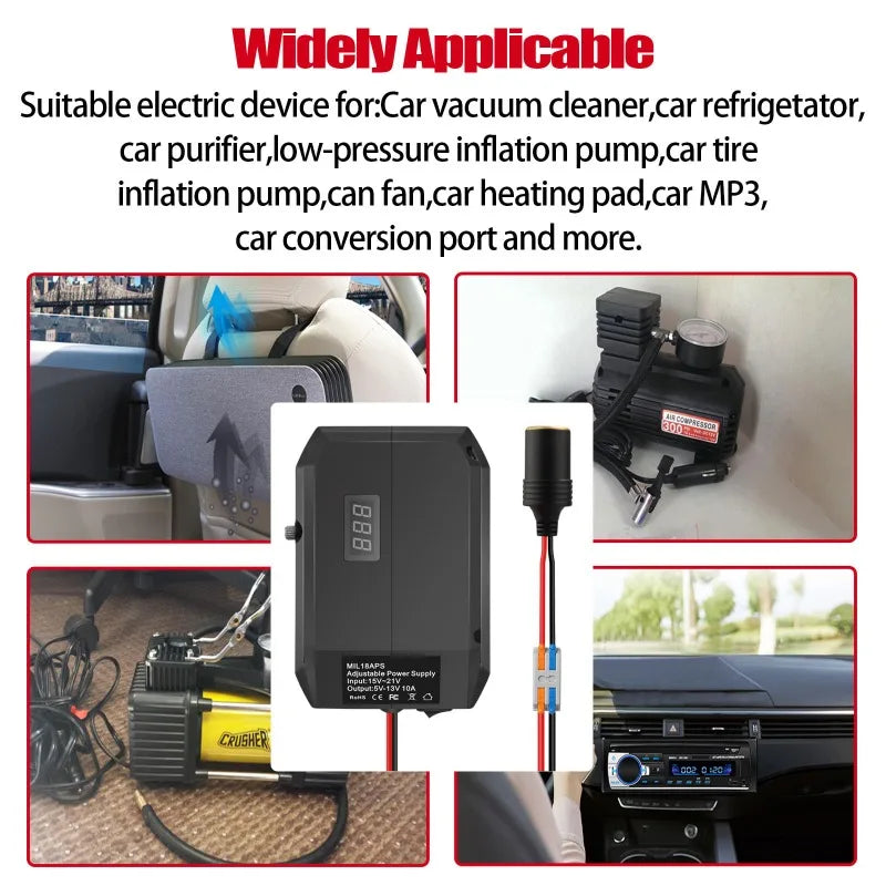 20V To 12V Step-Down Adapter Compatible with For Makita/Milwaukee/Bosch 18/20V Lithium Batteries for DIY Remote-Control Toy Cars Vue