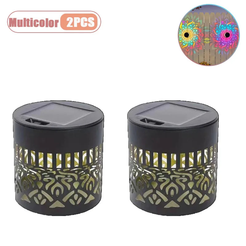 1-8PCS Solar Flower Sun Wall Lantern Outdoor Waterproof Garden Decorative Light Landscape Sconce for Yard Home Exterior Vue Multicolor-2PCS