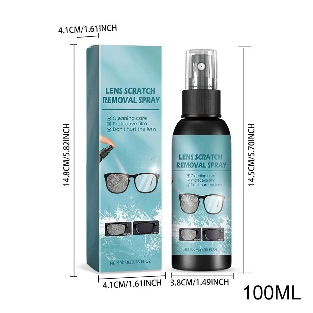 Lens Scratch Remover Scratch Repair Spray for Eyeglasses Portable Care Solution for Camera Smartphone Screens Watch Electronics Vue 100ml