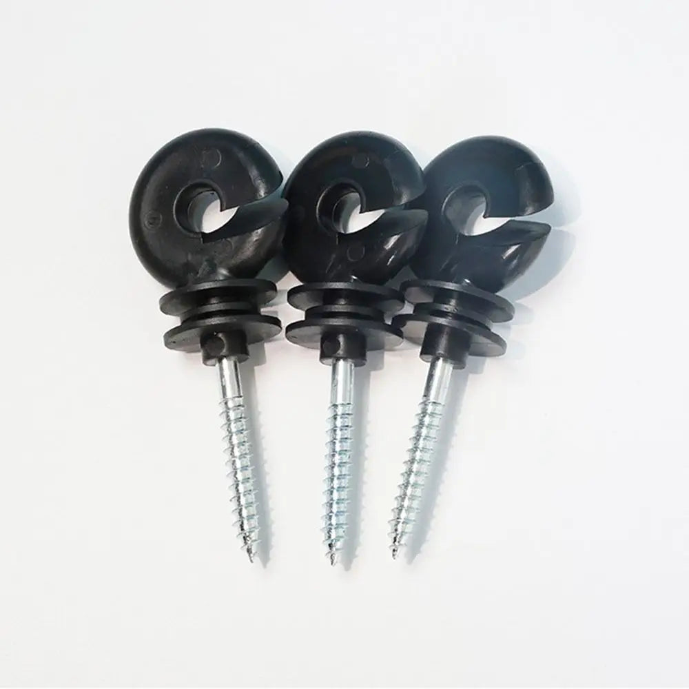 100Pcs Screw-In Wood Post Screw Great Insulation Angled Slot Fence Ring Insulator Rainproof Sunproof Electric Fencing Insulators Vue