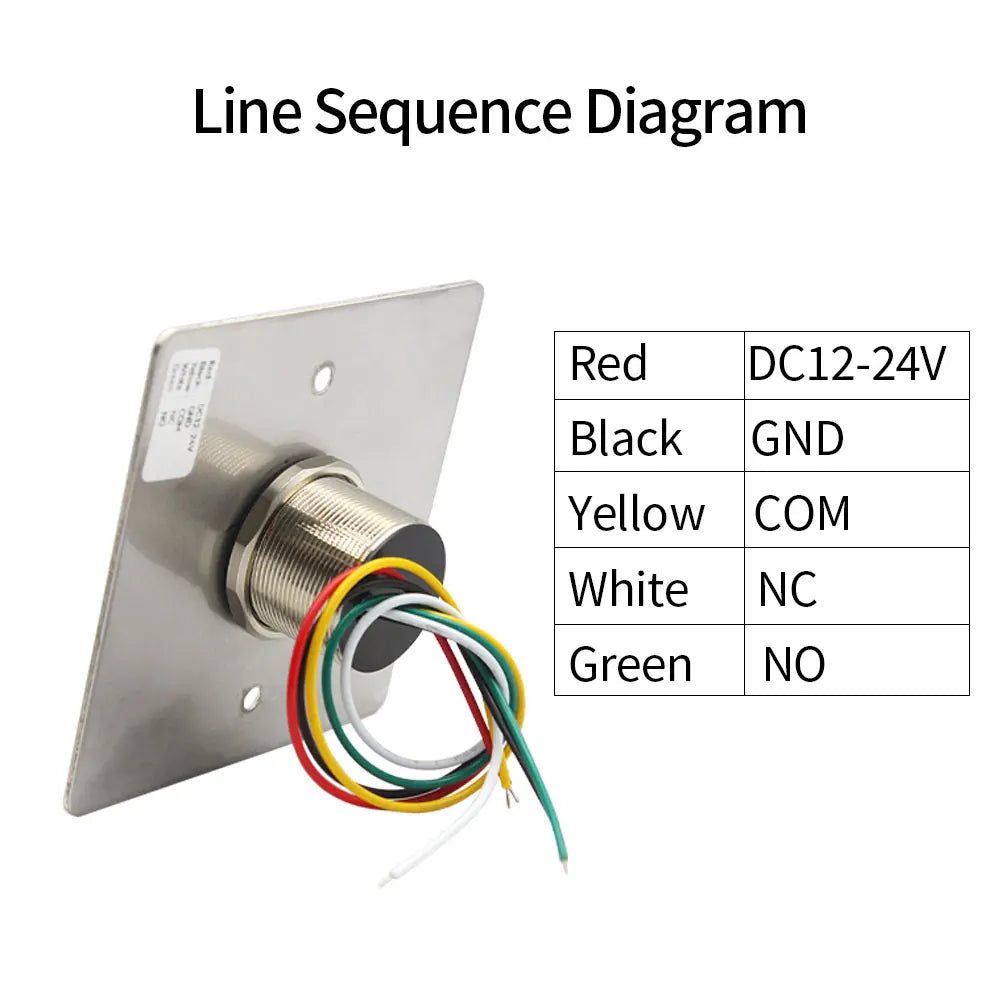 Infrared No Touch Exit Switch Induction Type Release Exit Button Switch Sensor Access Control DC12V-24V With LED Waterproof Vue
