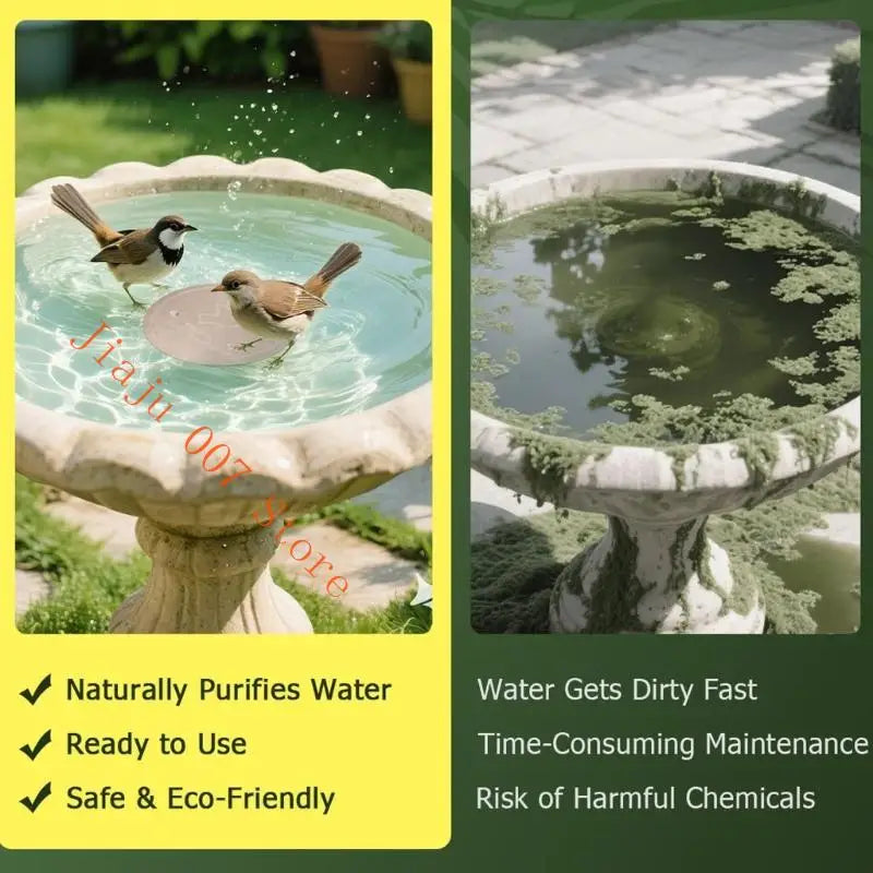 Copper Bird Bath Cleaning Disk – 99.99% Pure, 2-Pack Bird Bath Accessory Vue