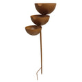 3-Layer Iron Water Bowls Garden Stake Weatherproof Vintage Birds Water Feeding Bowl for Outdoors Gardens Patio Yard Lawn Decor Vue Brown
