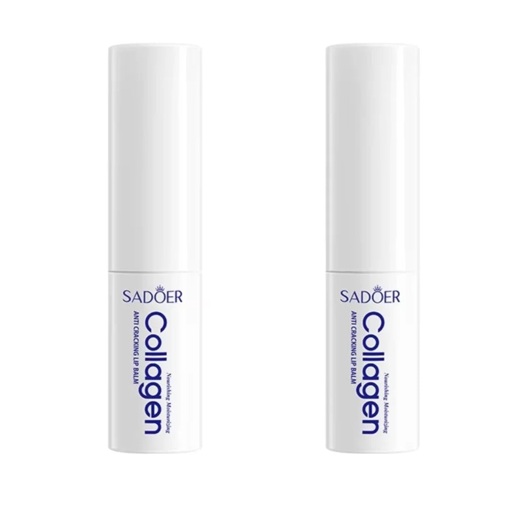 Collagen Lip Balm - Moisturizing and Anti-Cracking, Nourishing and Hydrating in Winter, Improving Chapped Lips, Brightening and Repairing Lip Care Vue 2Pcs