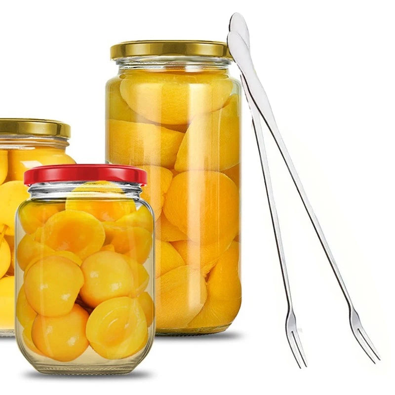 2Pcs Stainless Steel Pickle Fork Spoon Long Handle Jar Pickle Grabber Canning Fruit Fork Utensil Vue