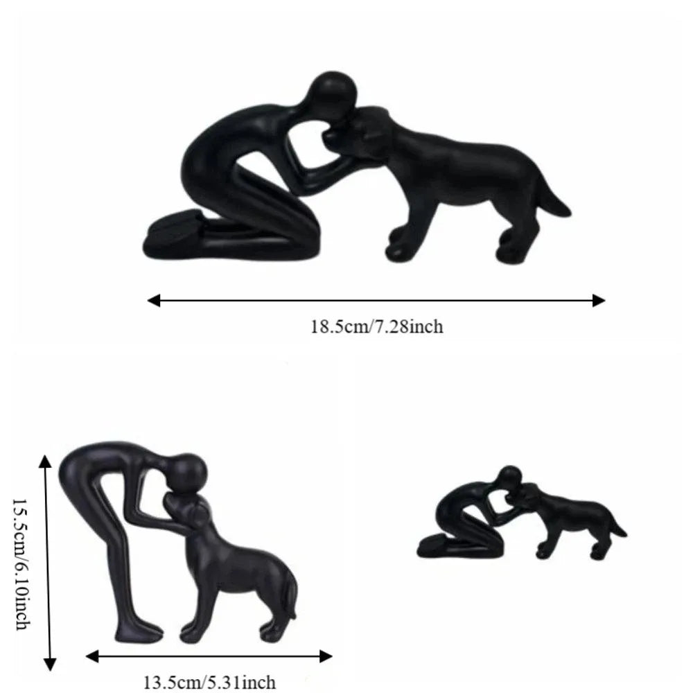 Creative Resin Dog Statue Home Decoration Funny Desktop Ornaments Cute Nordic Style Interactive Figurine Office Decoration Vue