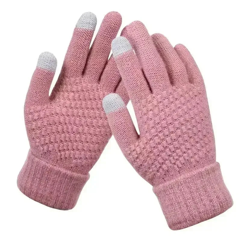 1-20Pairs Winter Touch Screen Gloves Thick Knitted Fleece Lined Anti Slip Cycling Gloves Warm Thermal Gloves for Men Women Vue