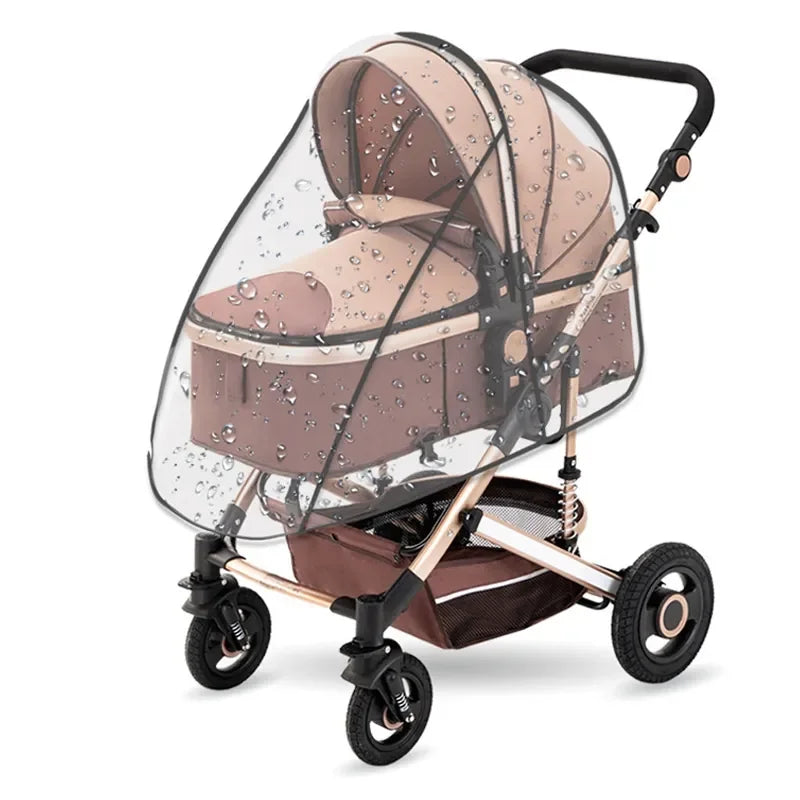 vvocci Baby Car Shield Transparent Universal Stroller Rain Cover Weather Wind Breathable Trolley Umbrella Raincoat Accessories Vue B147 EVA raincover